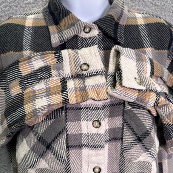 Natural Reflection Shirt Womens Small Plaid Flannel Button Up Oversized Casual - Picture 2 of 8